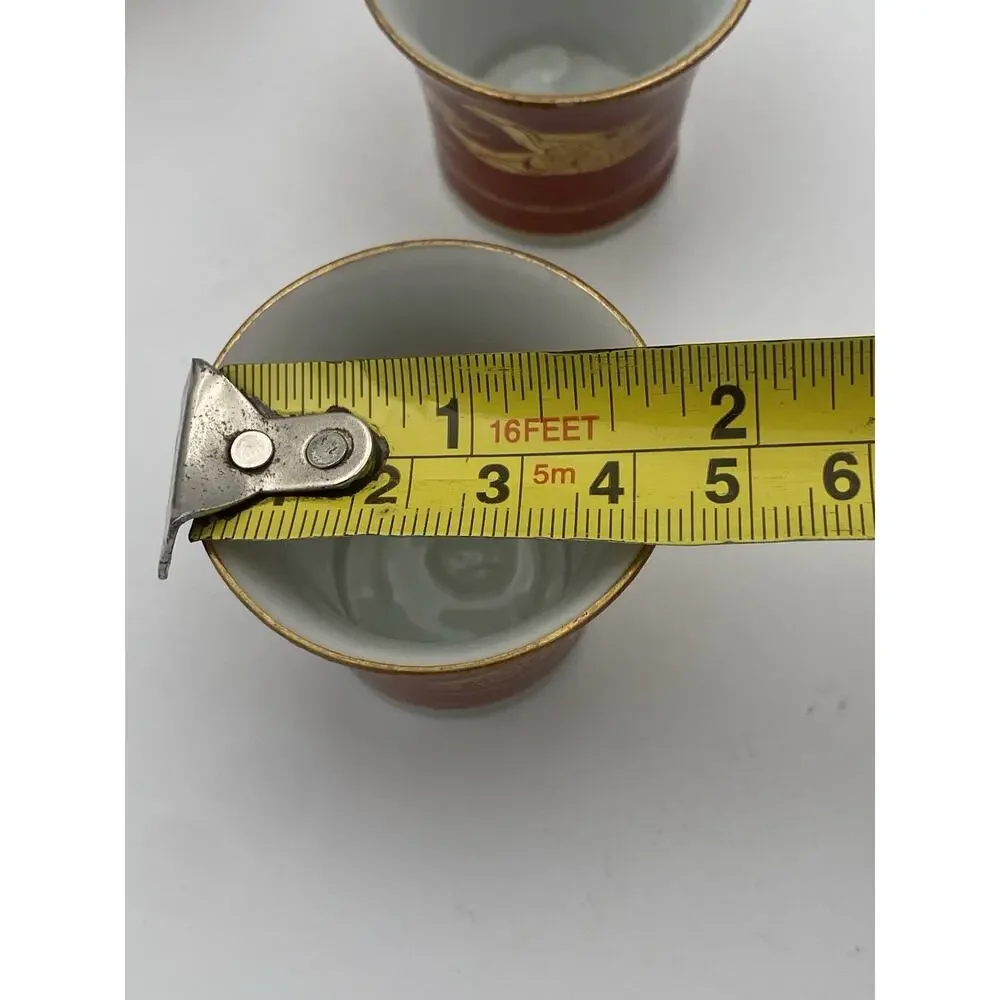 Vintage Japanese Sake Tea Cups Set Of 4 With Hidden Geisha Faces